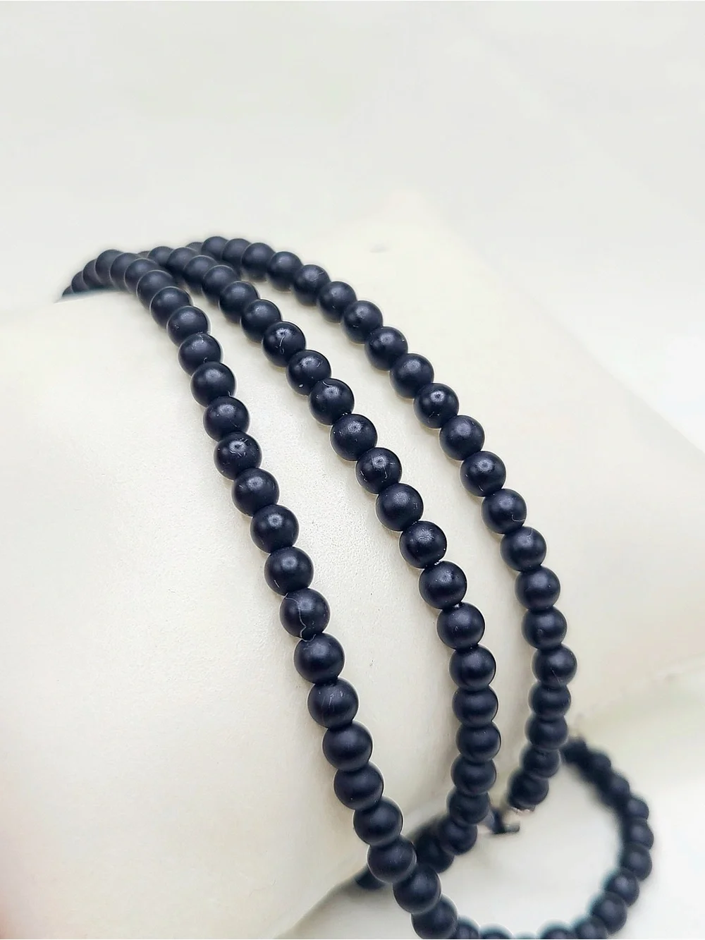 David Yurman Spiritual Beads Necklace in Sterling Silver With Black Onyx , 4mm